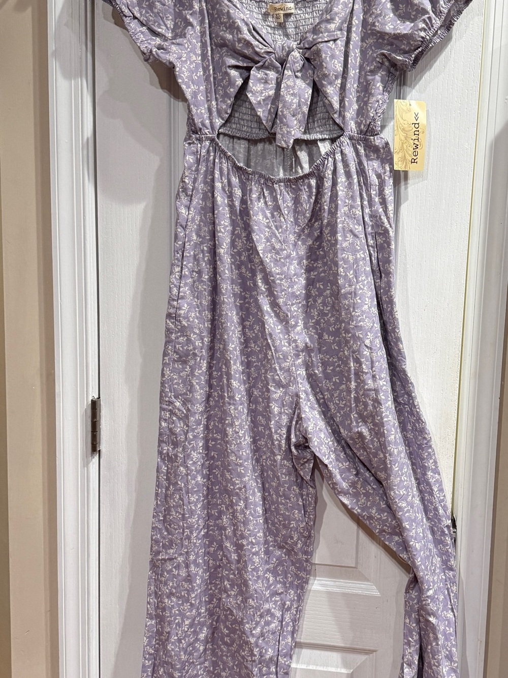 Rewind Lilac Floral Tie-Front Jumpsuit